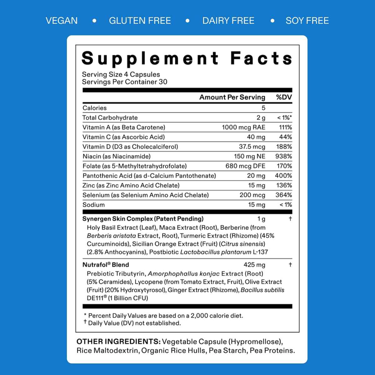 Nutrafol Clear Skin Nutraceutical Acne Supplement 3-Month Supply