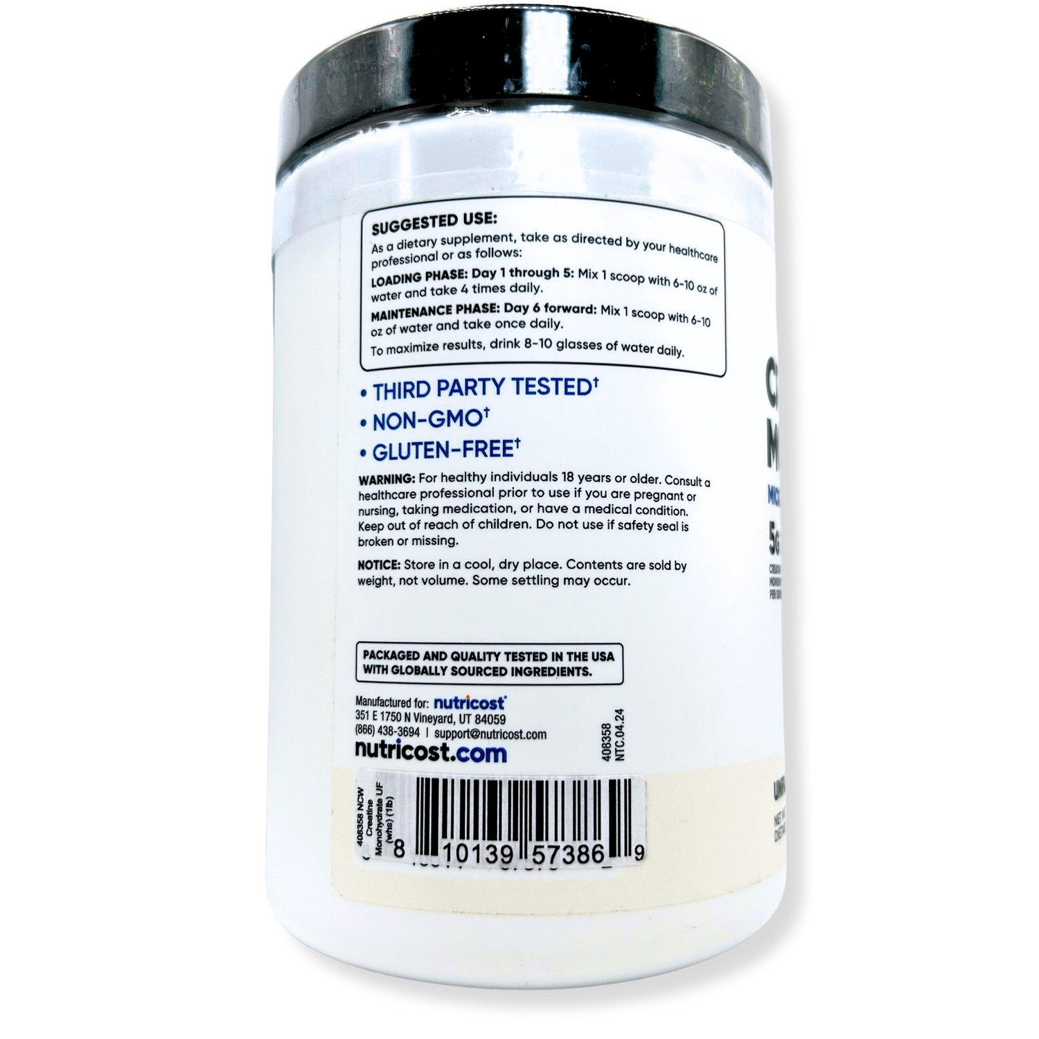 Nutricost Creatine Monohydrate Powder 5g – 1LB Unflavored