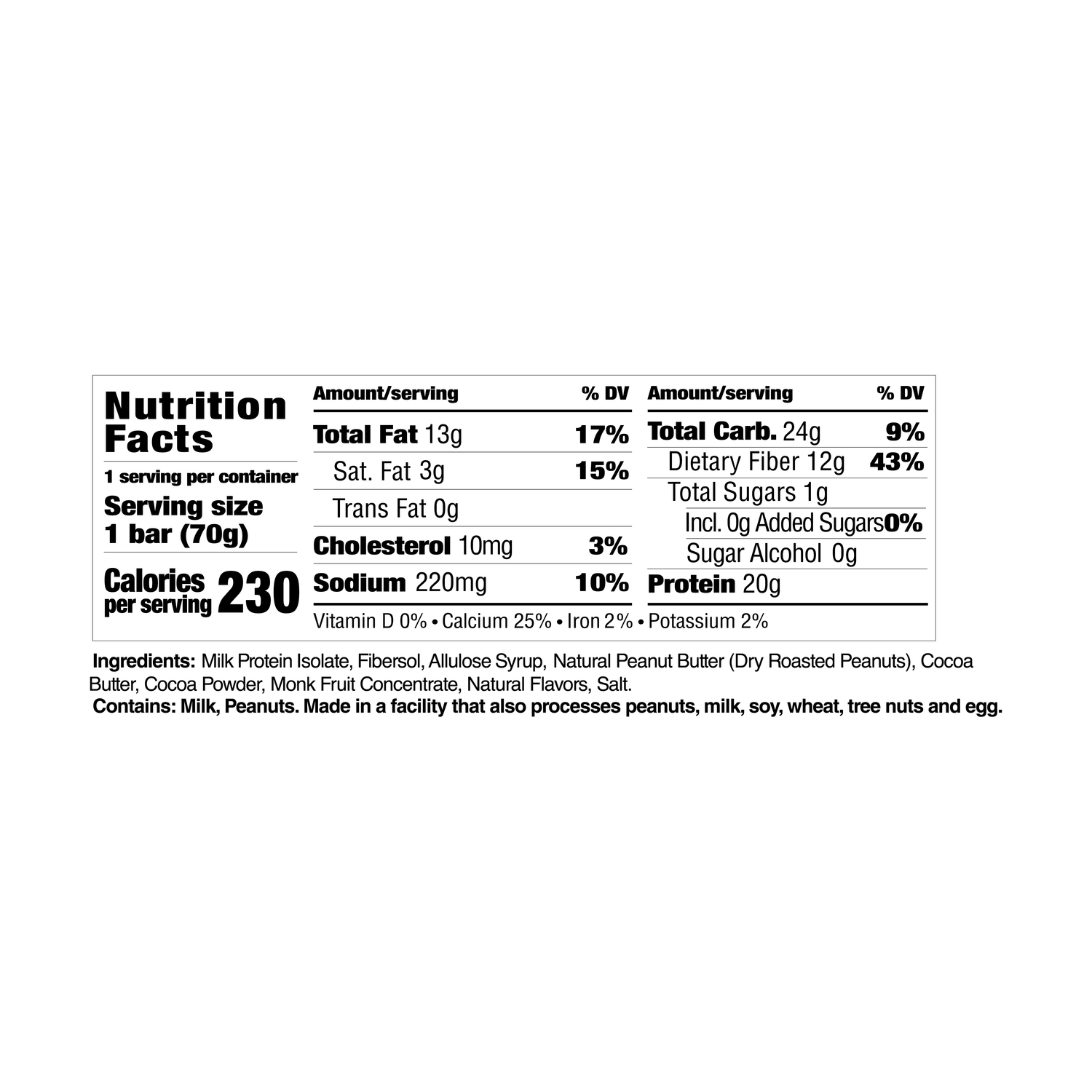 CleanForm Nutrition Nulla Protein Bar - 2 Flavors - Box of 12 by CleanForm Nutrition