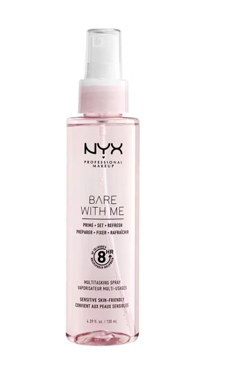 NYX Professional Makeup Bare With Me Multitasking Setting Spray and Face Makeup Primer, Cucumber 