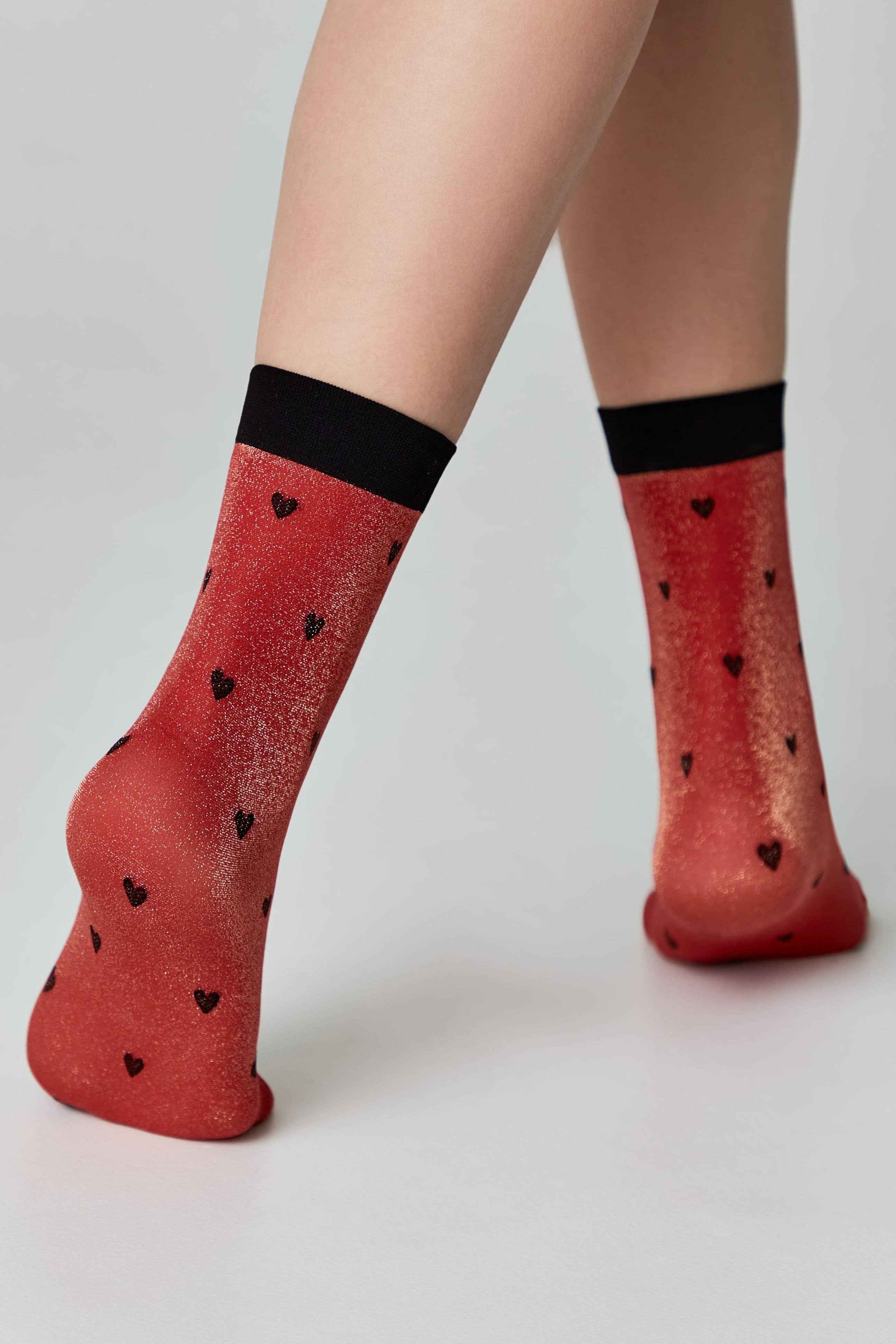 Shimmering Socks Conte Fantasy - "Hearts" Designs