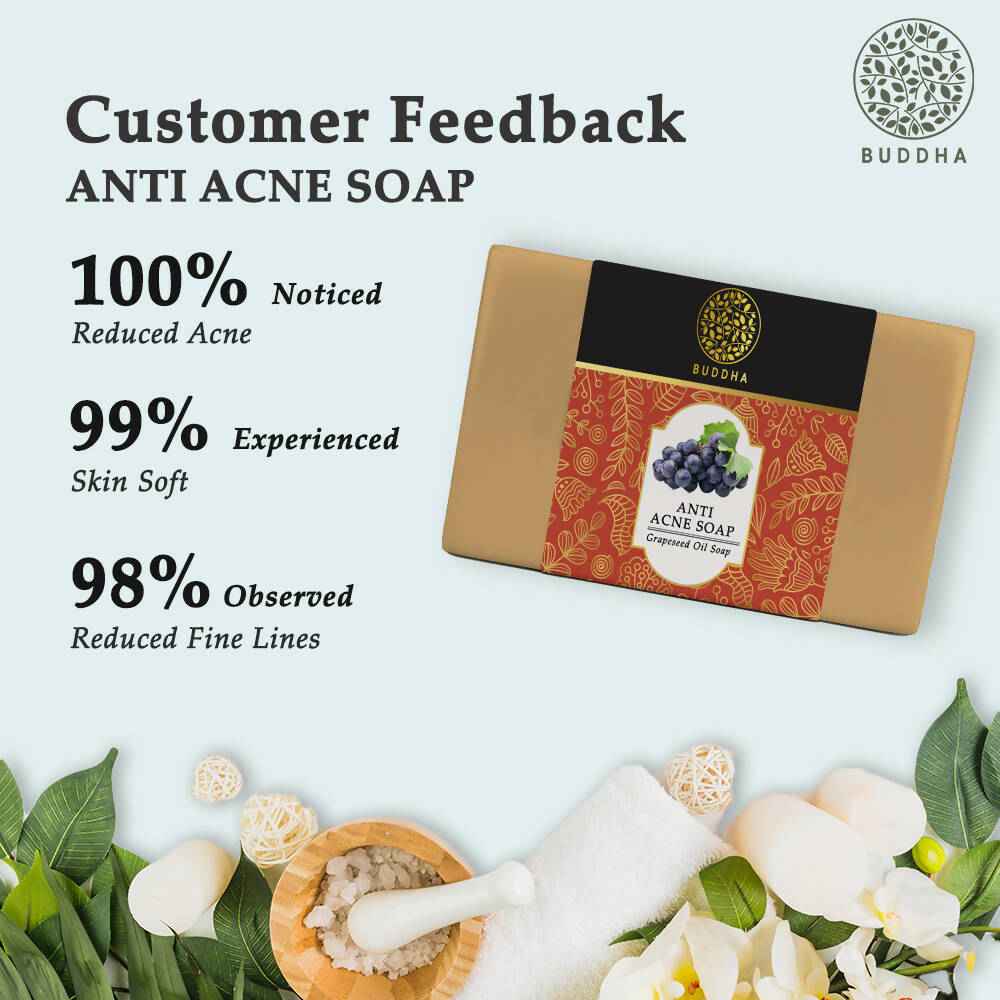 Buddha Natural Anti Acne Soap - Fights Acne Pimple, Breakouts, Blemish, Blackheads
