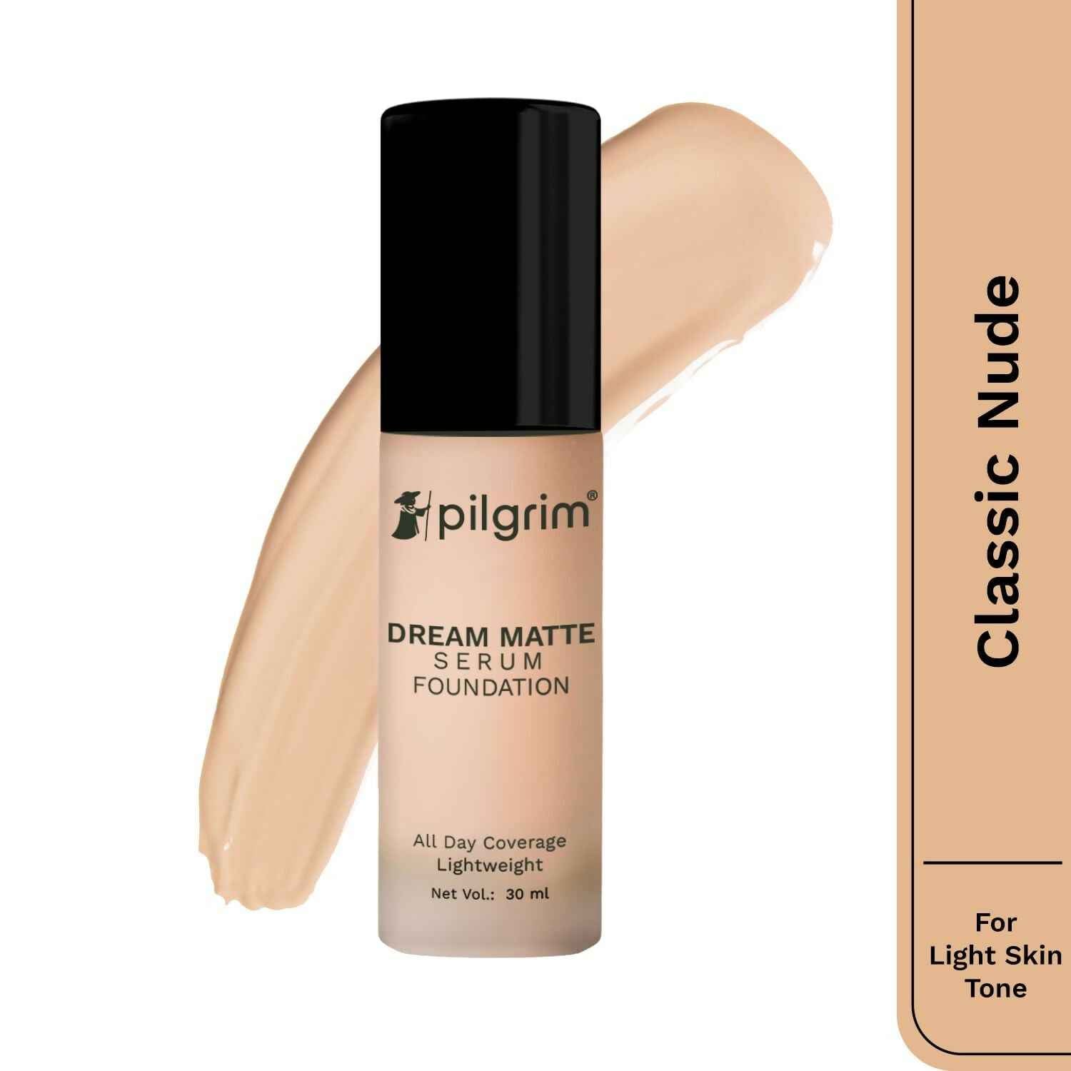 Pilgrim Dream Matte Serum Foundation With Matte &amp; Poreless All Day Coverage Lightweight - Classic Nude