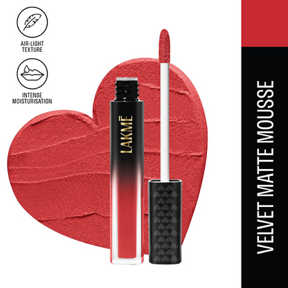 Lakme Xtraordin-Airy Velvet Matte Lip Mousse - Rebound Red