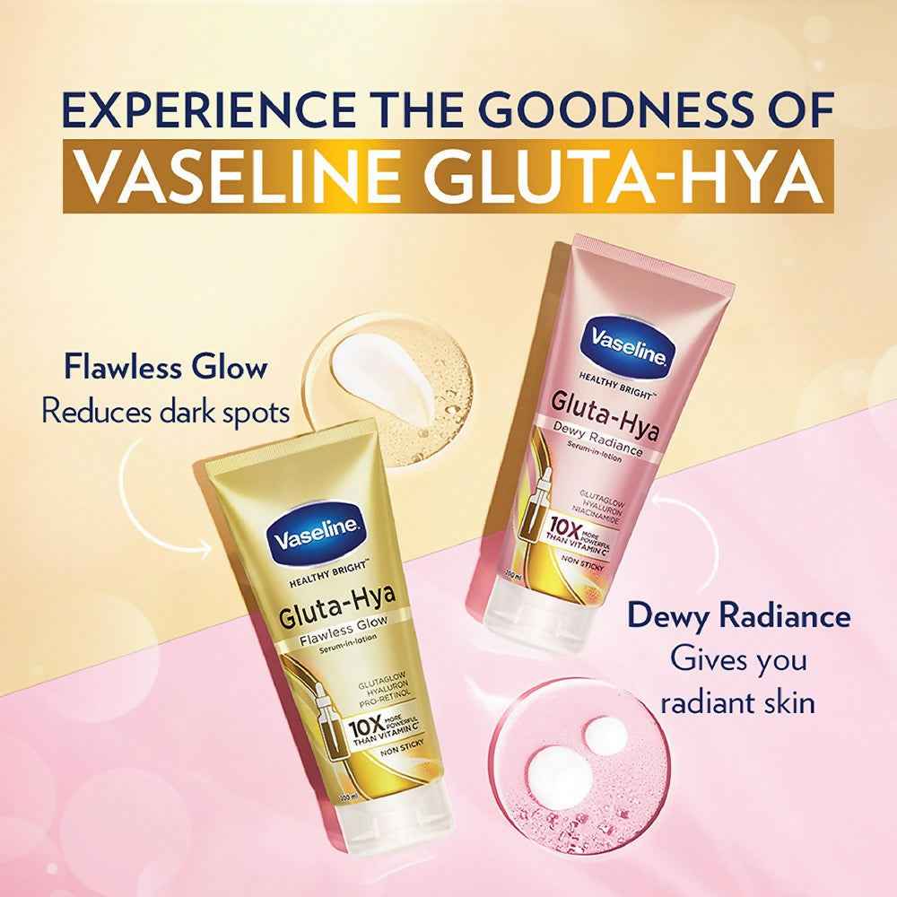 Vaseline Gluta Hya Serum-in-Lotion - Dewy Radiance, Overnight Radiance &amp; Flawless Glow Combo
