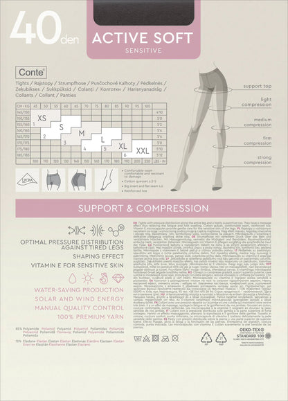 Tights Conte Active Soft 40 Den - Shaping Support with Vitamin E  DestGlow