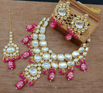 Joban Fashion Pink kundan work Necklace Set