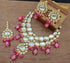 Joban Fashion Pink kundan work Necklace Set