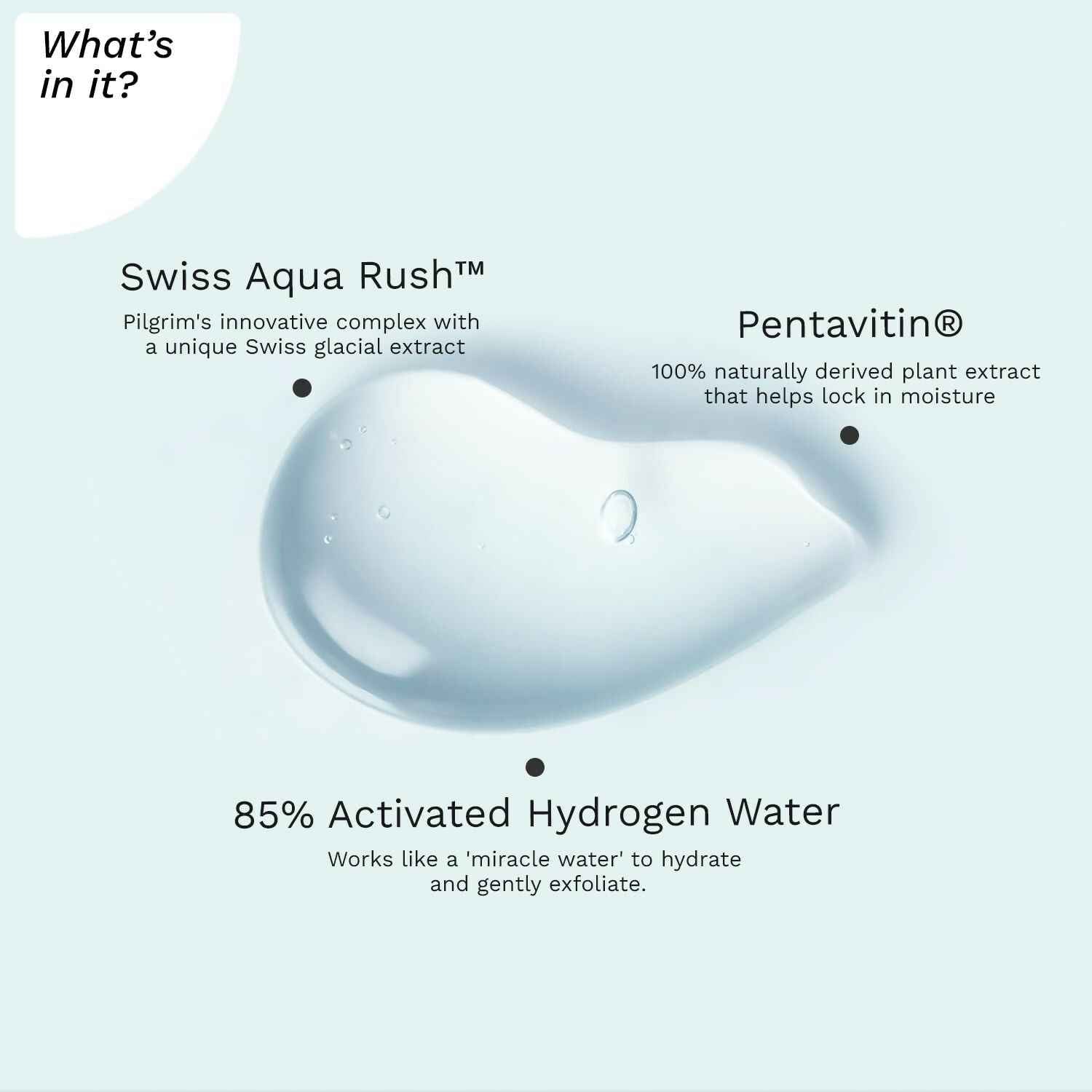 Pilgrim wiss Aqua Rush Peeling Gel Pentavitin &amp; Activated Hydrogen Water for Face