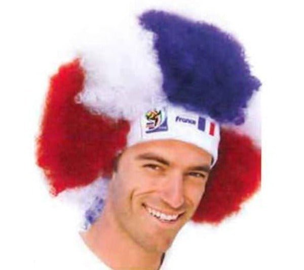 France World Cup Soccer Afro Wig 25-Count Case Pack – Official FIFA Licensed Retro Fan Gear