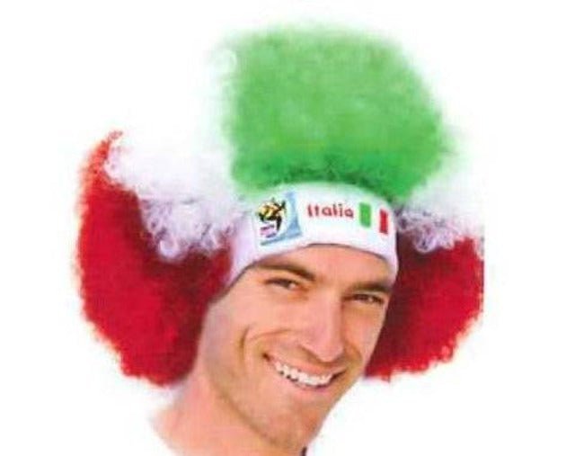 Italy World Cup Soccer Afro Wig 25-Count Case Pack – Official FIFA Licensed Retro Fan Gear