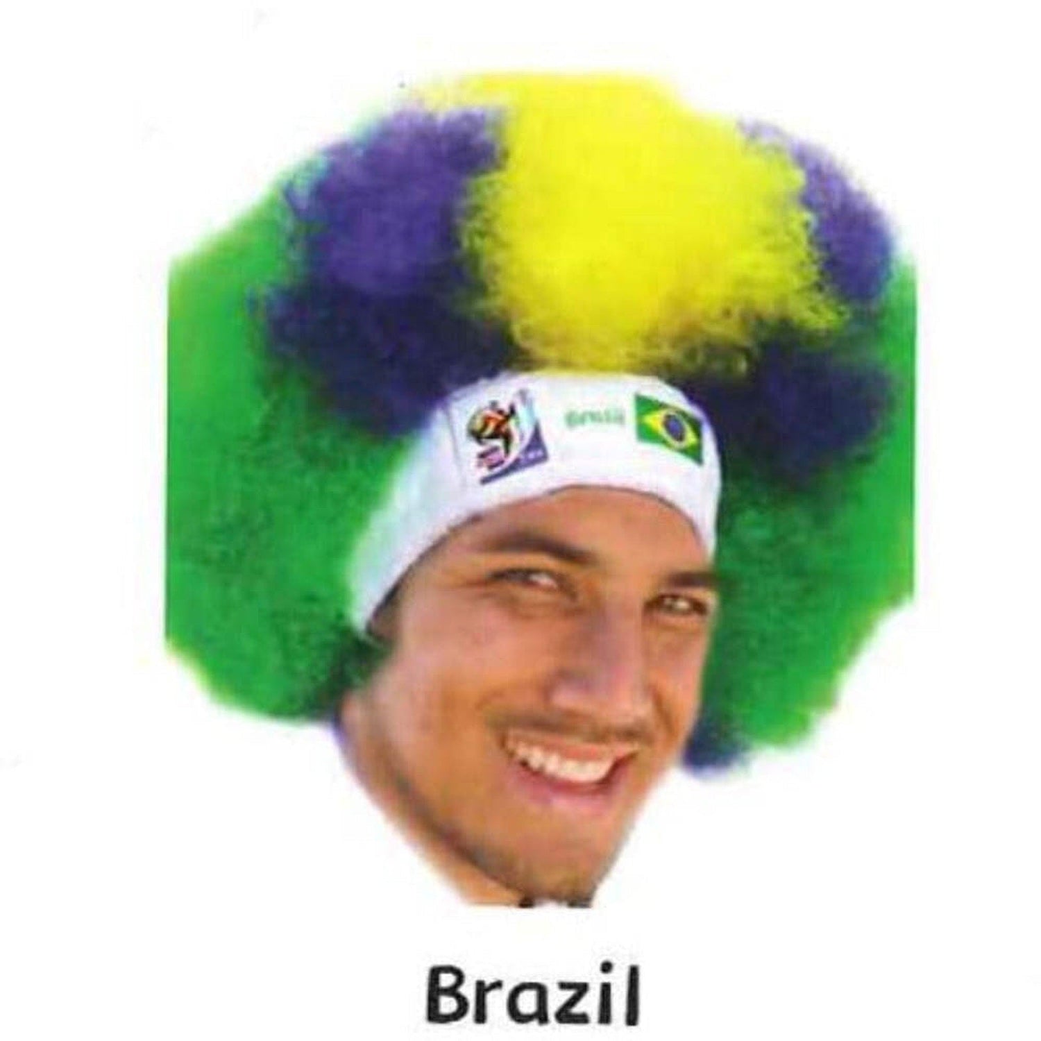 Brazil World Cup Soccer Afro Wig – Official FIFA Licensed Retro Fan Gear