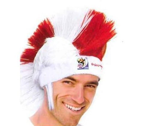 England World Cup Soccer Mohawk Wig 25-Count Case Pack – Official FIFA Licensed Retro Fan Gear