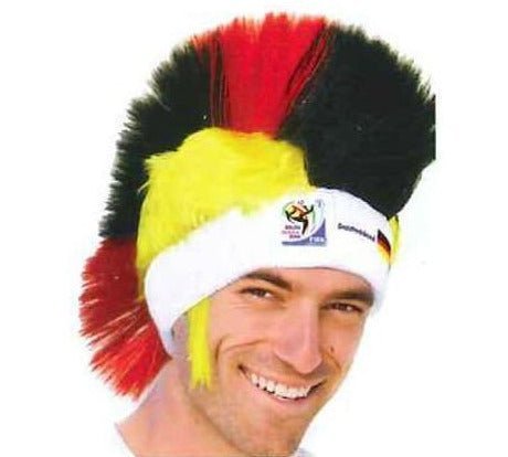 Germany World Cup Soccer Mohawk Wig 25-Count Case Pack – Official FIFA Licensed Retro Fan Gear