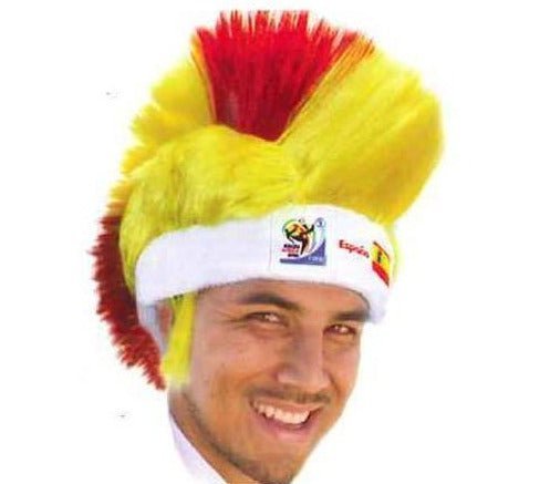 Spain World Cup Soccer Mohawk Wig 25-Count Case Pack – Official FIFA Licensed Retro Fan Gear
