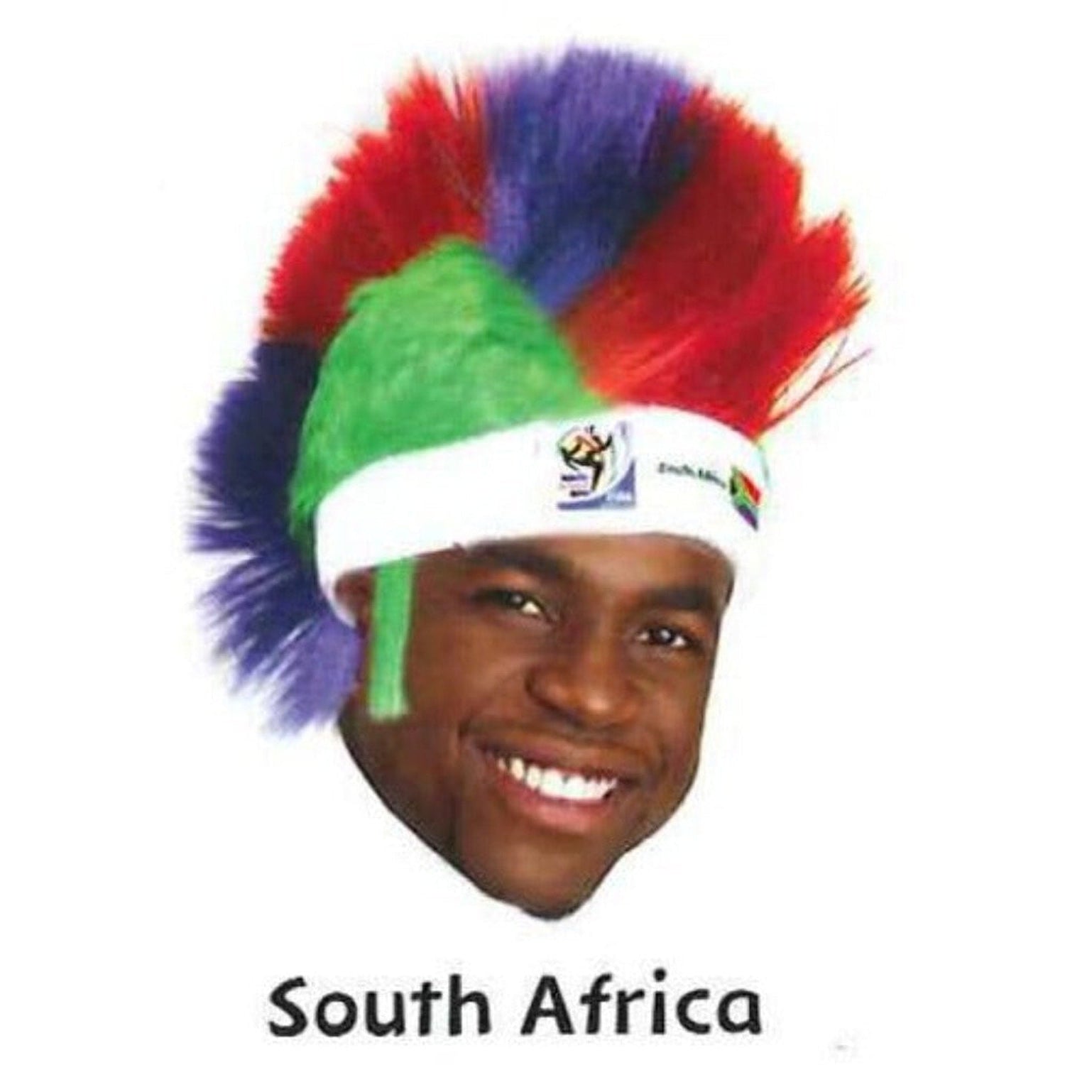 South Africa World Cup Soccer Mohawk Wig – Official FIFA Licensed Retro Fan Gear
