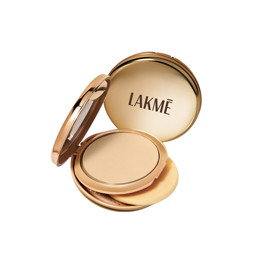 Lakme 9 To 5 Unreal Dual Cover Pressed Powder, 2 In 1 Compact + Foundation - 24 Beige