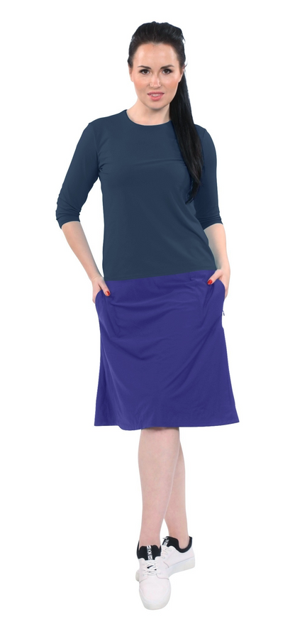 Modest A-Line Athletic Skort with Knee-Length Shorts - Swim &amp; Sport Ready by Kosher Casual USA