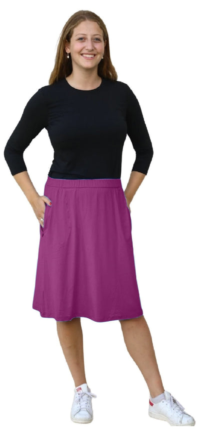 Modest A-Line Athletic Skort with Knee-Length Shorts - Swim &amp; Sport Ready by Kosher Casual USA