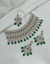 Joban Fashion Green Stone Work Necklace Set