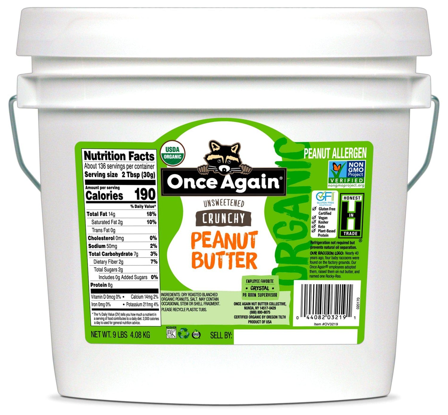 Peanut Butter, Crunchy, Organic by Country Life Natural Foods