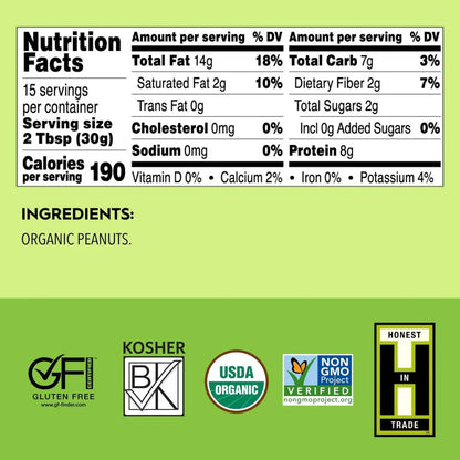 Peanut Butter, Creamy, No Salt, Organic by Country Life Natural Foods