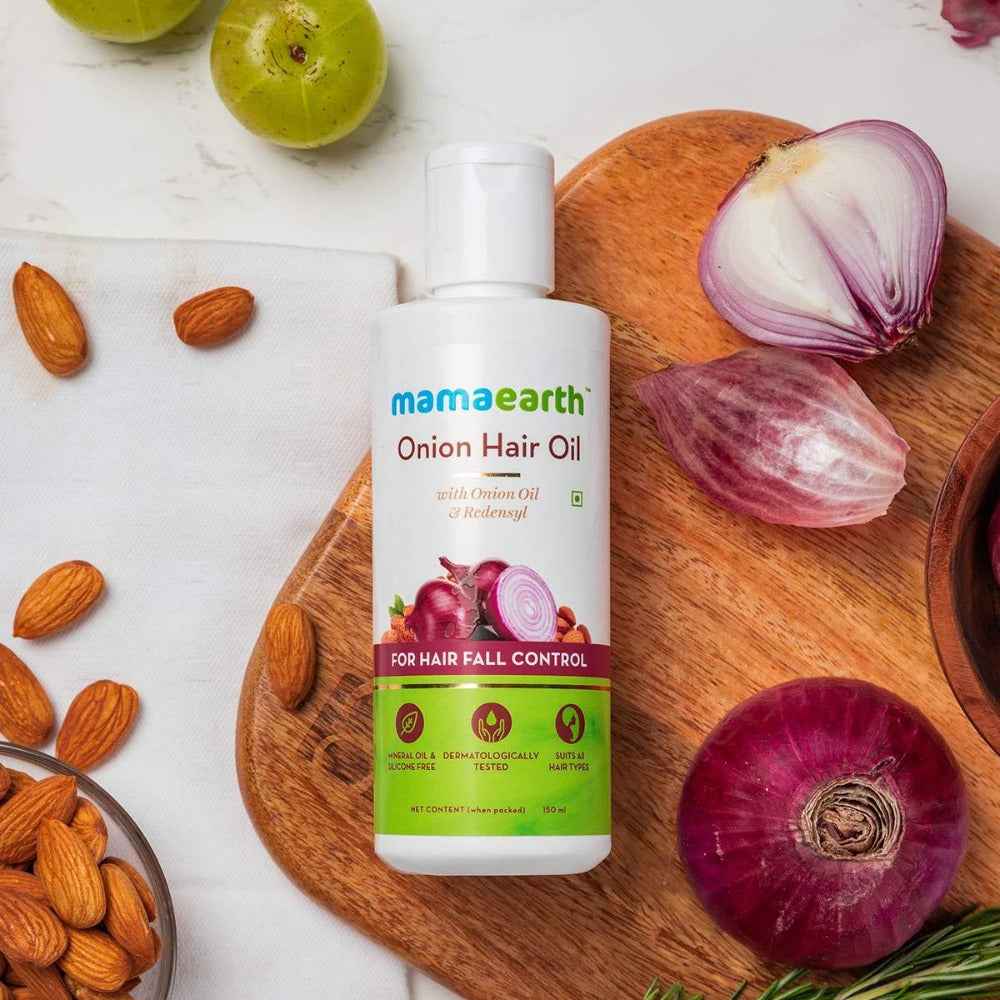Mamaearth Onion Hair Oil With Onion &amp; Redensyl For Hair Fall Control