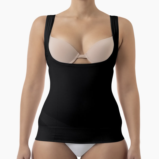 Open bust shapewear tank top with flat tummy effect - DestGlow