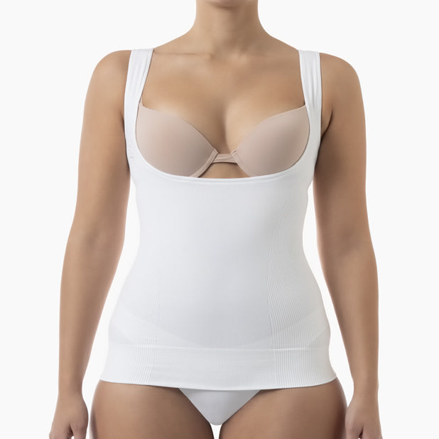 Open bust shapewear tank top with flat tummy effect - DestGlow