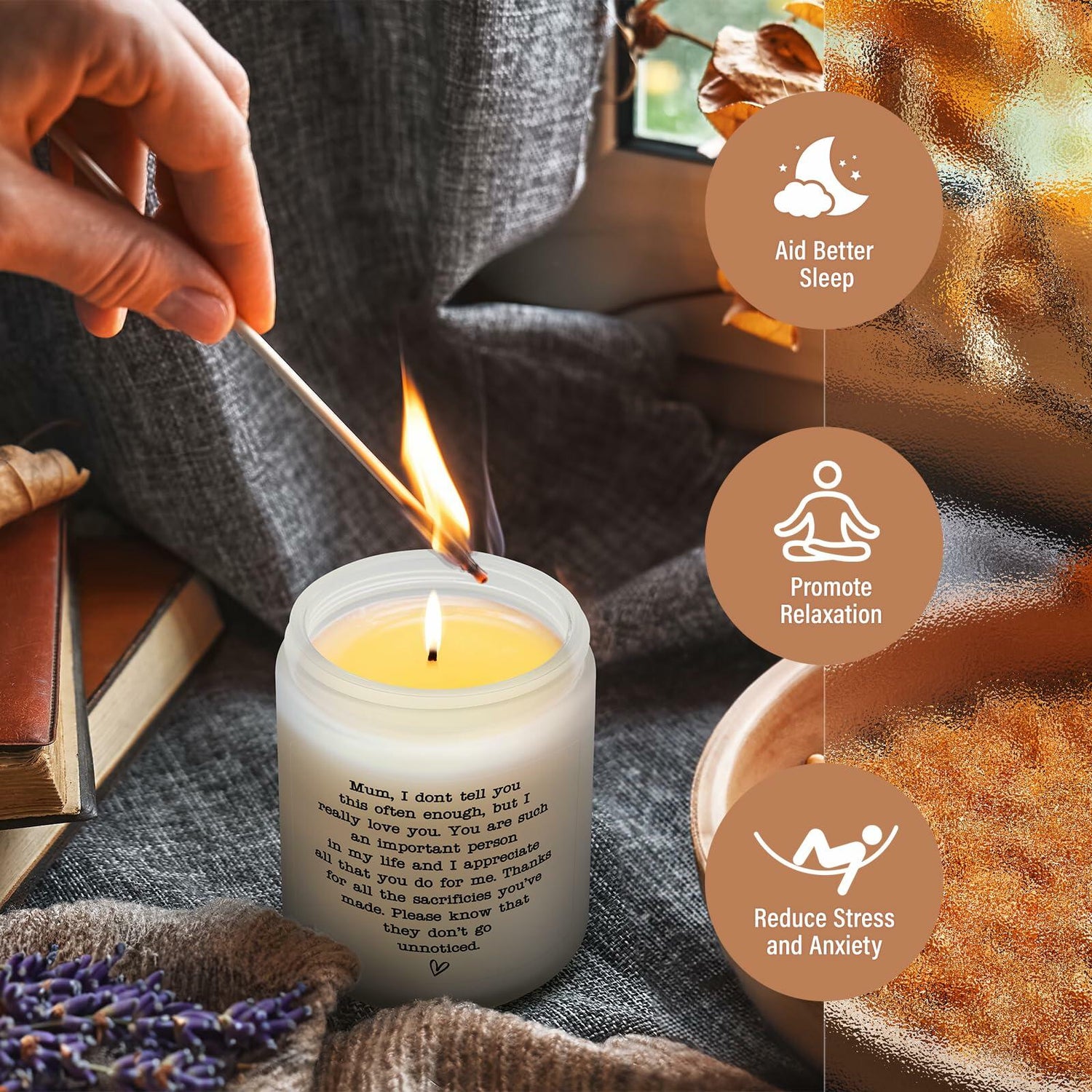 Scented Candles Gift for Mom Grandma Aunt Relaxing Present Thoughtful Gift