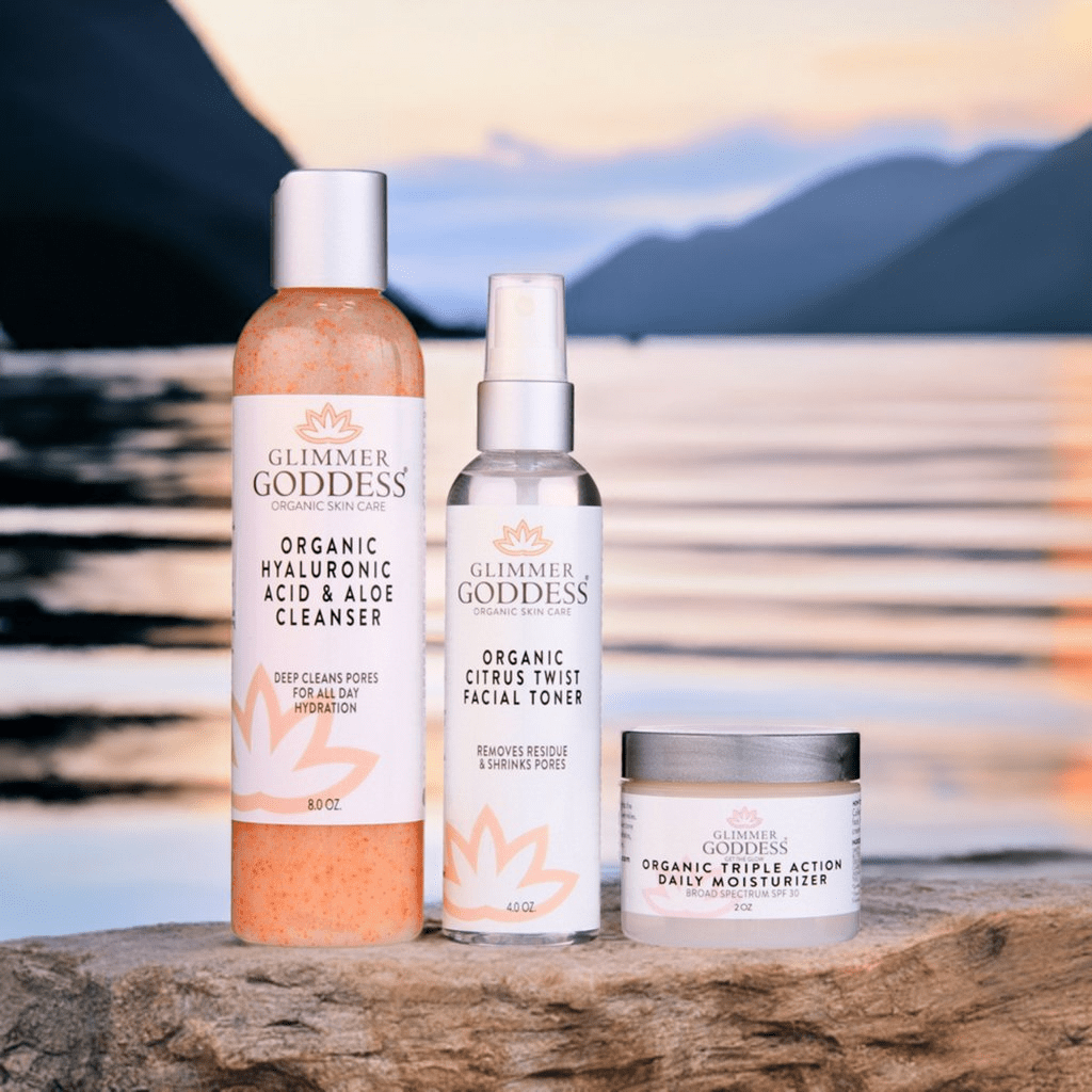 Organic 3-Step Anti-Aging Skincare Kit | Cleanse, Tone, Hydrate - DestGlow