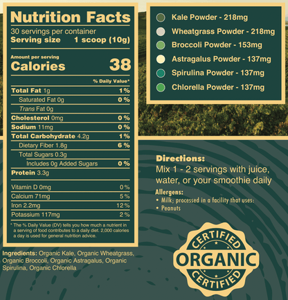 Organic Powdered Superfood Greens by Pure Choice Farms