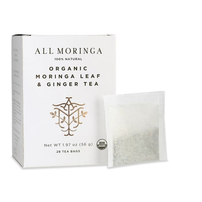 Miracle Tree's Organic Moringa Tea - Ginger Flavor, 25 Tea Bags