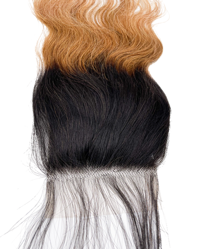 Rio Body Wave Closure 4x4 Gold, 14 in