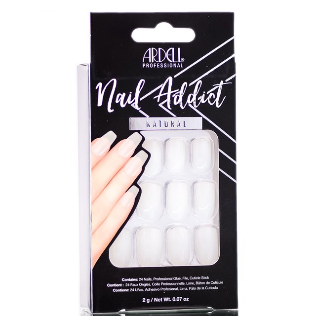 Ardell Nail Addict Premium Artificial Nail Set, Natural Long  DestGlow