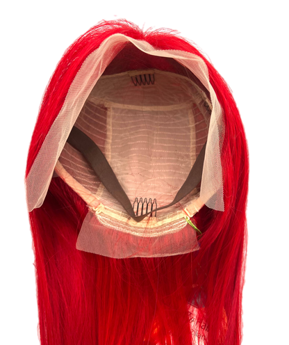 Rio Straight Human Hair Lace Front Wig, Pink, 10 in