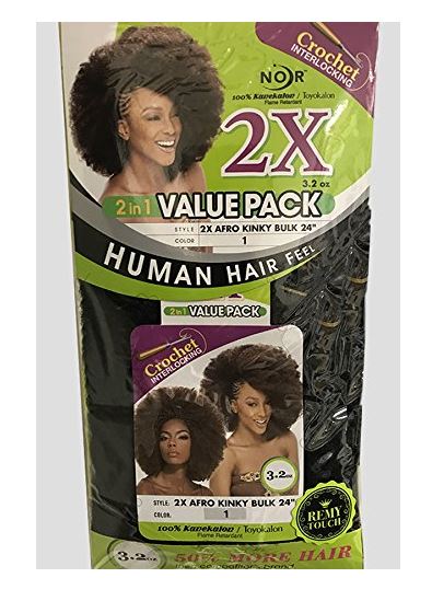 Janet Collection Noir Afro Kinky Bulk Braiding Hair, 24 in, M30/144  DestGlow