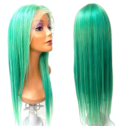 Rio Straight Human Hair Lace Front Wig, Pink, 10 in