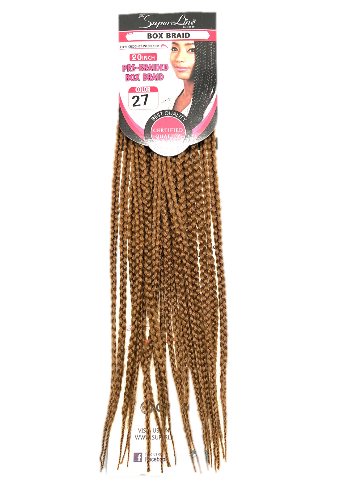 Super Line Pre-Braided Box Braid 20 in, Color 30  DestGlow