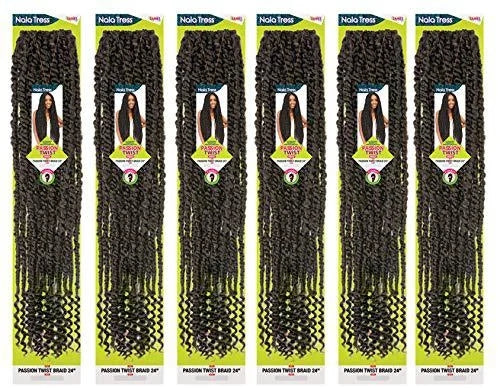 Janet Collection Nala Tress Passion Twist Crochet Braid, OET1B/BURG, 24 in  DestGlow