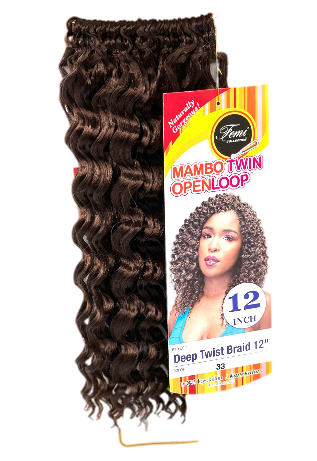 Femi Collection Mambo Twin Open Loop Deep Twist Braid 12 in, Color 33  DestGlow