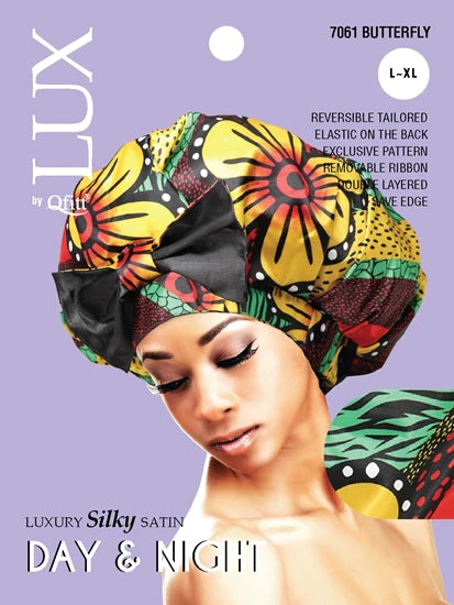 Qfitt Lux Silk Day &amp; Night Cap XL Afro, Butterfly  DestGlow