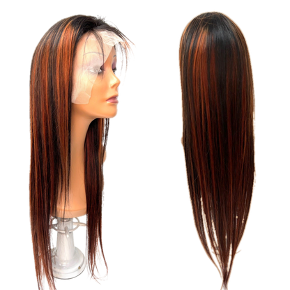 Rio Straight Human Hair Lace Front Wig, Pink, 10 in