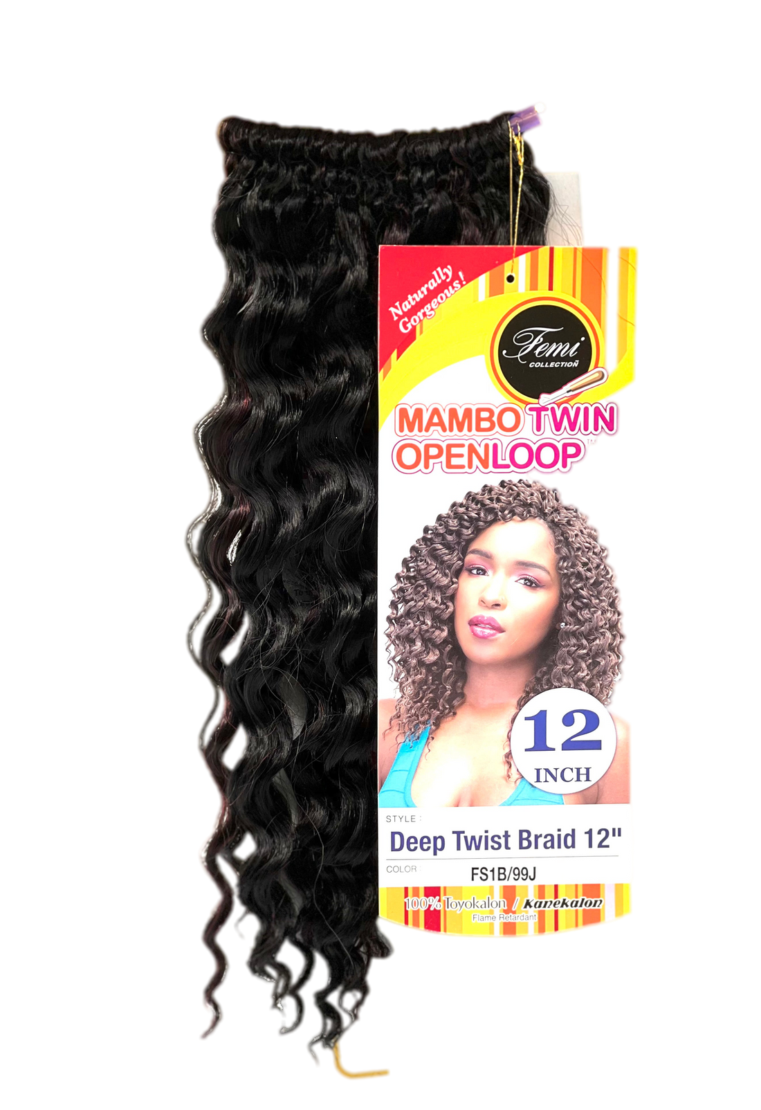 Femi Collection Mambo Twin Open Loop Deep Twist Braid 12 in, Color FS1B/99J  DestGlow