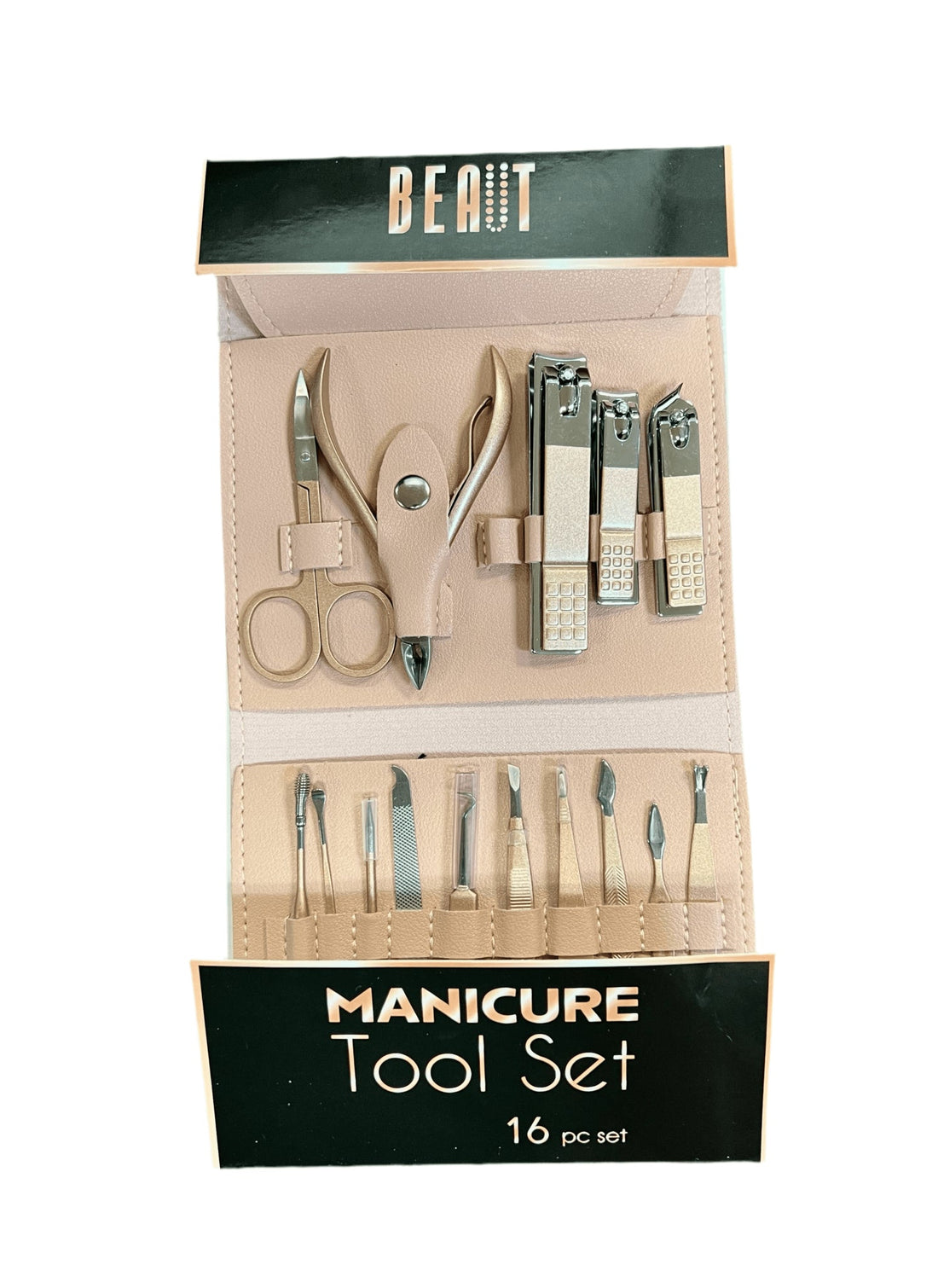 16 Piece Manicure &amp; Pedicure Set, Gold  DestGlow