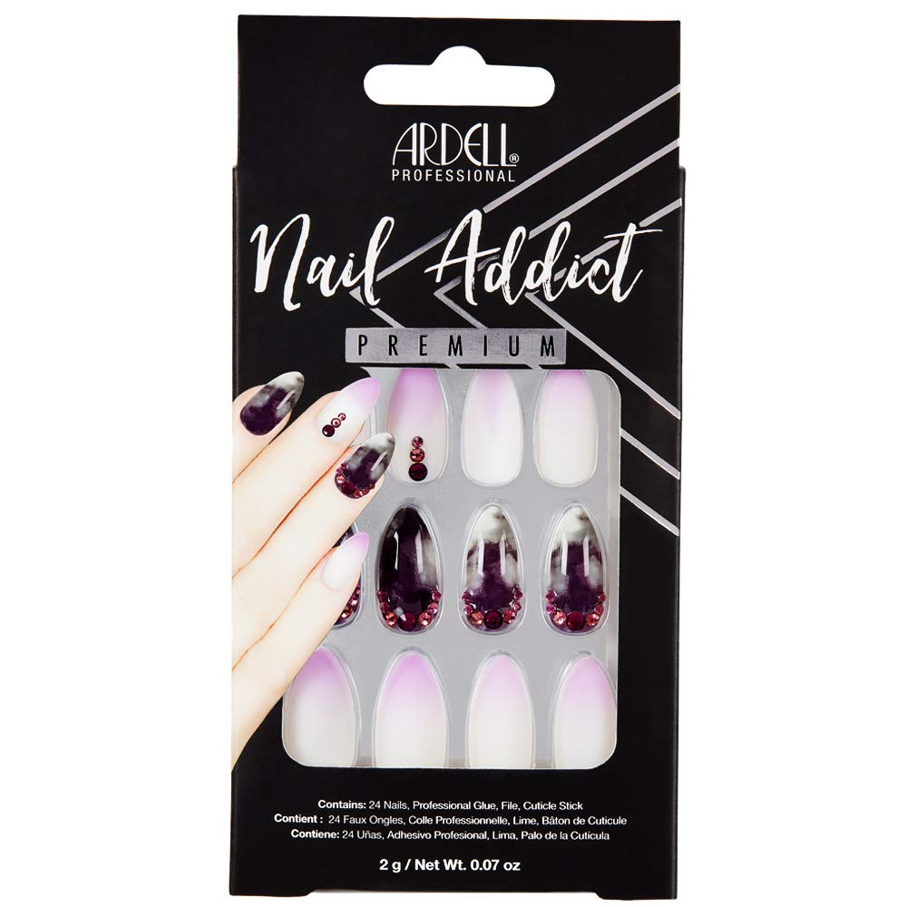 Ardell Nail Addict Premium Artificial Nail Set, Marble Purple Ombre  DestGlow
