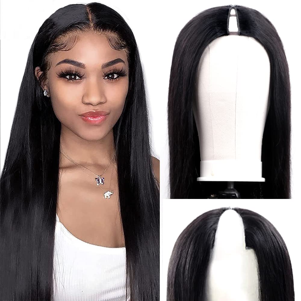 Rio Straight U-Part Clip-In Human Hair Wig, Red, 26 in  DestGlow