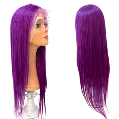 Rio Straight Human Hair Lace Front Wig, Pink, 10 in