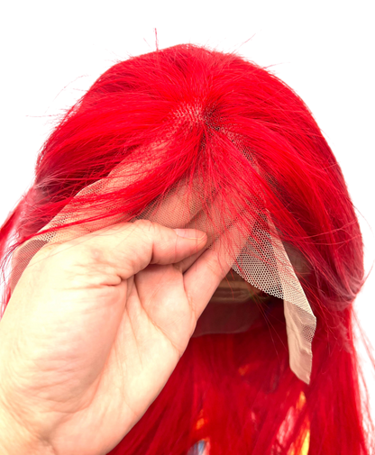 Rio Straight Human Hair Lace Front Wig, Pink, 10 in