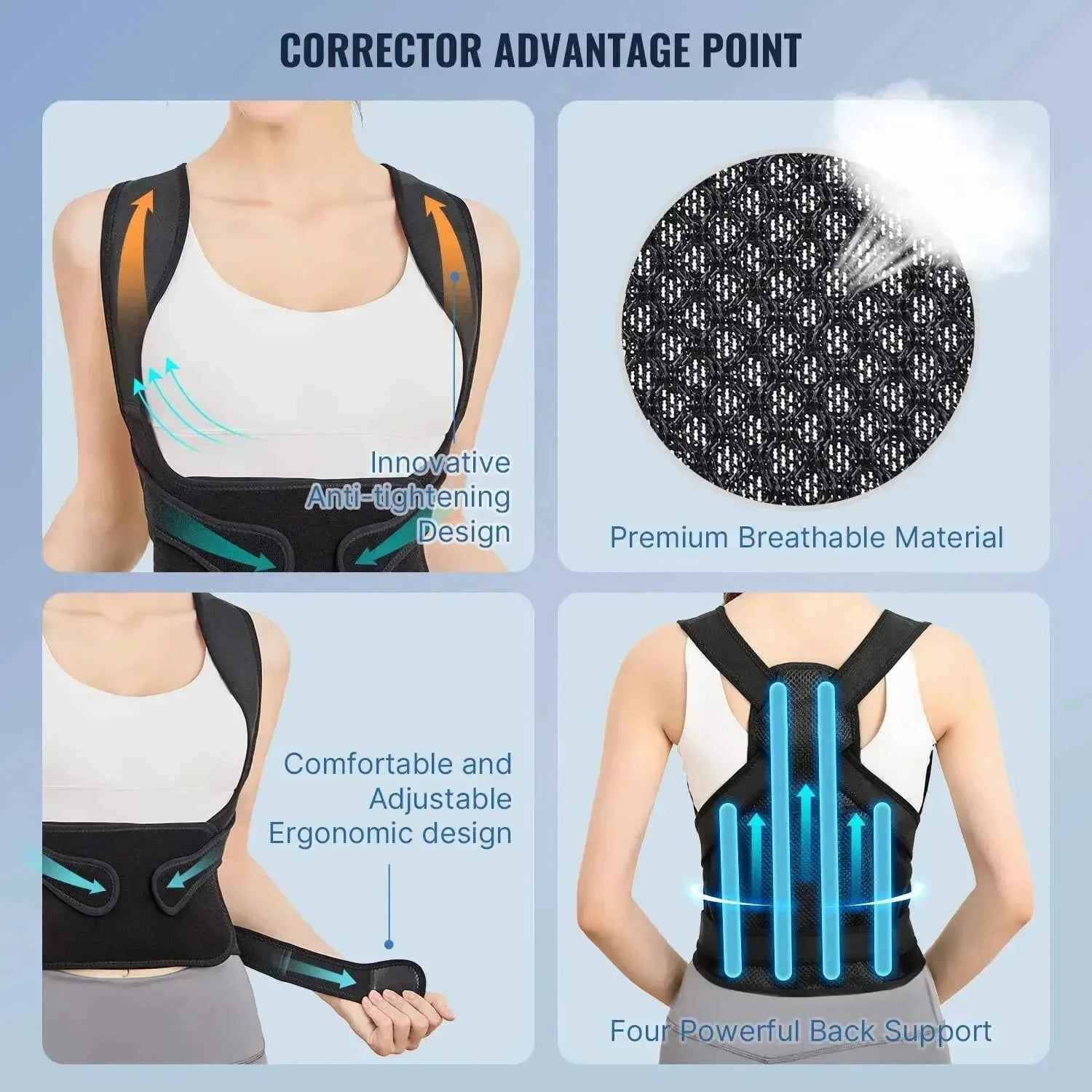 PosturePro™ Back Support Brace – Ergonomic Spine &amp; Shoulder Alignment Corrector